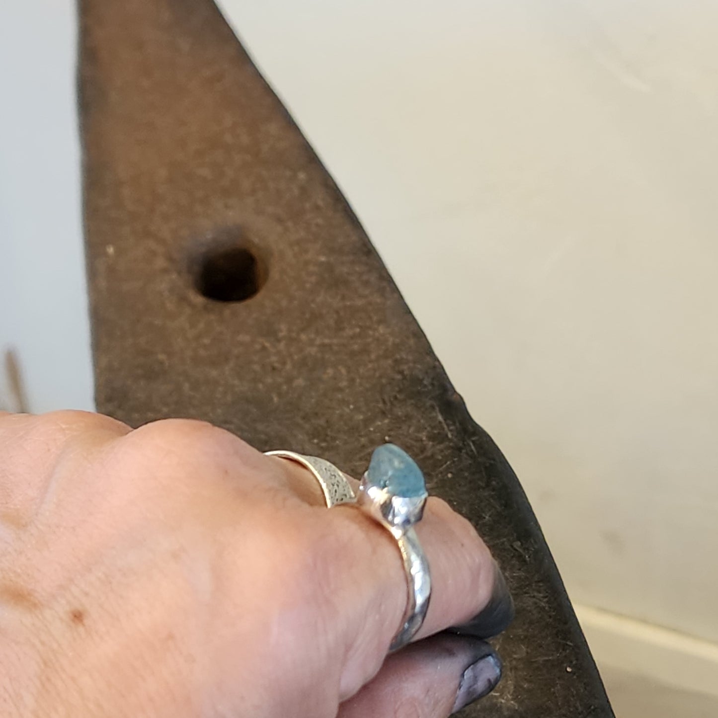 Raw Blue Topaz Ring