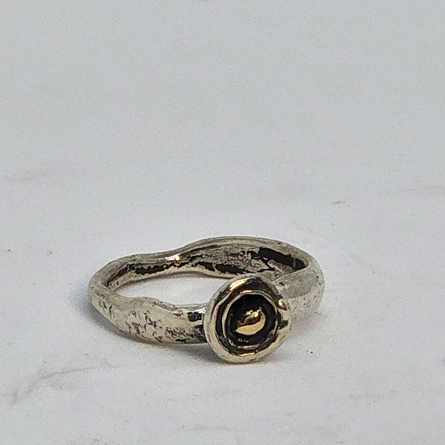 Silver and 9ct gold nest ring